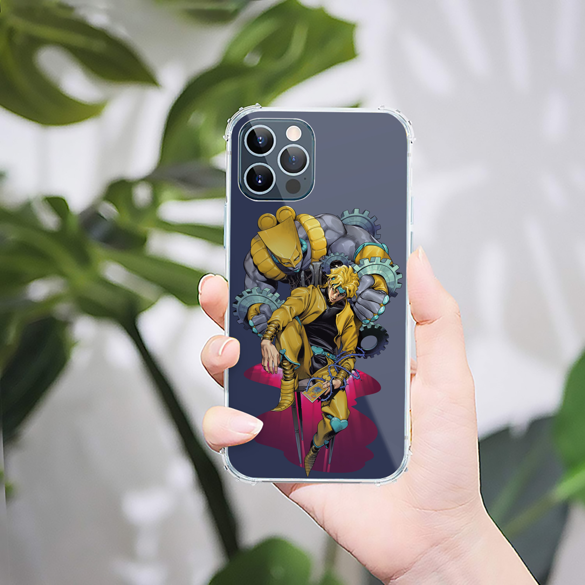 （画像用） ジョジョの奇妙な冒険 ディオ?ブランドー JoJo's Bizarre Adventure Dio Brando 【iPhone 12シリーズ対応】透明スマホケース（クリアソフトケース）